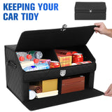 Double-Layer Car Trunk Organizer with Magnetic Lock Storage Organizers Collapsible Car Storage Bin