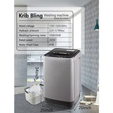 Full Automatic Washing Machine for RV, Camping, Apartment, Dorm: Dark Grey Portable Washer with LED Display,