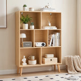 JHK 3 Tier Bookshelf Wooden 7 Cube Storage Organizer Display Bookcase Open Standing Shelf
