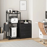 Tall Printer Stand with Storage Shelf and Bag,Filing cabinet,Lateral Office Filing Cabinets
