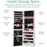 Full Length Standing Mirror, Lockable Makeup Storage Organizer