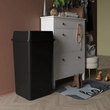 50 Gallon Black Square Commercial Trash Garbage Can with Lid Kitchen