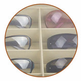 PU Leather Sunglasses Display Box Glass Window Jewelry Organizer