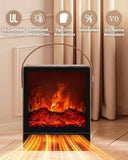 Electric Fireplace Heater 1500W with 3D Flame, Walnut Finish for Home