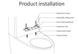 Smart Bidet Toilet Seat with Remote and Lighted,for Elongated Toilets,Soft Close and Instant Heated,