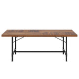 Tribesigns Dining Table for 6-8 People, 70.9-Inch Rectangle Wood Kitchen Table with Tube Metal Frame, Rustic Dining Room Table