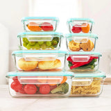 8pcs Glass Food Storage Containers Set Lunch Box Leakproof Airtight Microwave & Oven