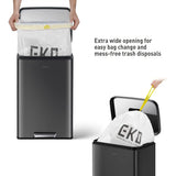 13.2 Gal Kitchen Step Trash Can with Soft Close Lid, Stainless Steel Recycling Bin