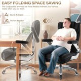 600LB Big Tall Executive Office Chair 5D Flip Arms Pocket Spring Lumbar Support High Back Cloth Desk Rubber Wheels