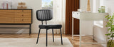 JHK Faux Leather Modern Dining Chairs Set of 2 Ergonomic Lumbar Support Foam Sponge Cushion Seat and Metal