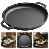 Cast Iron Skillet Pan with Dual Handles Non-Stick Round Griddle For Crepes And Pizza