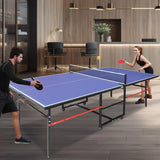 Portable Collapsible Table Tennis Table Set 8FT Indoor/Outdoor for Family