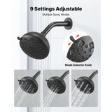 SucceBuy Tub and Shower Faucet Set with Rainfall Shower Head and Spout Single-Handle Tub Trim Kit with Pressure