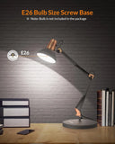 Adjustable Metal Desk Lamp with Clamp, Flexible Gooseneck, On/Off Switch