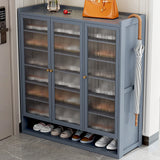 3-Door 8-Tier Freestanding Bamboo Shoe Rack Organizer for Hallway