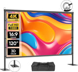 120 inch Outdoor Projector Screen with Stand for Backyard Home Theater