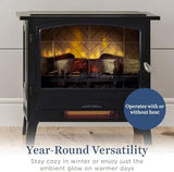 Infrared Electric Fireplace Heater - Black, WiFi/ Alexa Enabled, With Remote