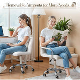 Furmax Mid-Back Office Task Chair Ribbed PU Leather Executive Chair Modern Adjustable