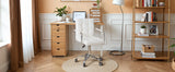Furmax Mid-Back Office Task Chair Ribbed PU Leather Executive Chair Modern Adjustable