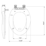 Elongated Toilet Seat with Quick-Release And Quick-Attach Plastic Toilet Seat with Soft Close