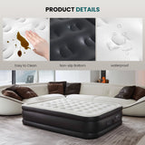 JHK 22IN Queen Size Air Mattress for Bed Home or Camping, Weight 660 lbs