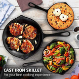3pcs Cast Iron Skillet 14/16/20cm – Oven Safe Frying Pan for Omelette & Pancake