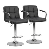 JHK Ergonomic Padded Armrests PU Leather Adjustable Swivel Office Chair Counter Height Thickened Seat Cushion