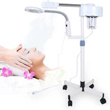 2 in 1 Facial Steamer Ionic Ozone Facial Steamer on Wheels with 5X Magnifying Lamp Hot Mist