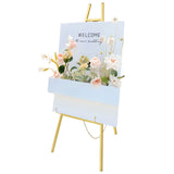 Wedding Easel Stand, 2 Pack Gold Roadway Sign Stand, 50x104cm Foldable Display Easel for Wedding
