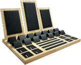 Wooden Jewelry Display Stand Set Storage Rack for Necklace Pendant Ring