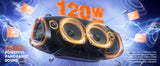 W-KING X10 Bluetooth Speaker, 120W Max Portable Loud Speakers Wireless Bluetooth Boombox, 70W IPX6 Waterproof Outdoor Party Large Big Speaker, Triple Passive Radiator/Subwoofers