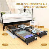 4-Pack Large Under Bed Storage Containers with Smooth-Rolling 4-Wheel