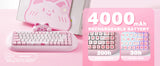 YUNZII C68 Wireless Gaming Keyboard, Hi-Fi Cute Cat Custom RGB Mechanical Keyboard, Silicone 65% Hot Swap Ergonomic Kitty Keeb