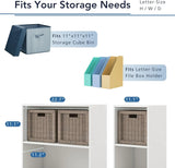 Stackable 4-Cube Storage Organizer Shelves, Wood Bookcase for Cubby Bins