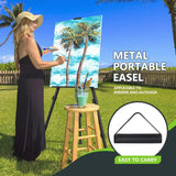 66" Heavy Duty Easel Stand for Painting, Portable Travel Easel Display