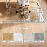 Tempered Glass Chair Mat with Anti-Slip Pads for Preventing Chair
