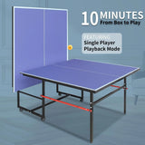 Portable Collapsible Table Tennis Table Set 8FT Indoor/Outdoor for Family