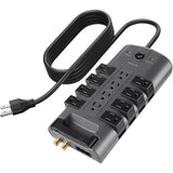 Surge Protector Power Strip w/ 8 Rotating & 4 Standard Outlets, 8ft Extension