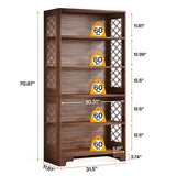 Tribesigns 6-Tier Bookcase, 71 Inches Industrial Bookshelves and Bookcases