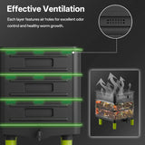 Indoor Outdoor 3-Layer Black Plastic Worm Composter for Efficient Vermicomposting