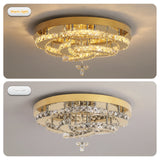 Luxury Gold K9 Crystal Ceiling Lamp Dimmable Led Chandelier Modern Living Dining