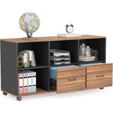 Tribesigns 2 Drawers Lateral File Cabinets Home Office 47inch Mobile Wood Filing Cabinet