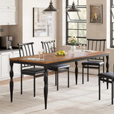 Rectangular Dining Table for 6, Farmhouse Kitchen Table, 2 m Long Wooden Dining Room Table