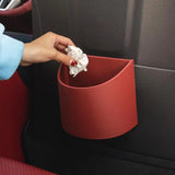Waterproof Mini Auto Sturdy Trash Can Car Mounted Garbage Bin Without Lid High Quality Leather Material Auto Interior Trash Bin