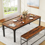 Tribesigns Dining Table for 6-8 People, 200cm Large Narrow Long Rectangular Kitchen Dinner Table