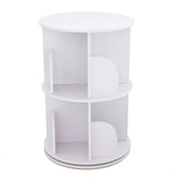 Rotating Bookshelf 2 Tier 360° Display Floor Standing Bookcase Stackable Shelves Bookshelf