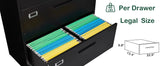 4 Drawer Lateral Metal Filing Cabinet with Lock-File Cabines-Organization Storage Cabinets