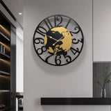 Large Industrial Gear Wall Clock With Wooden Frame For Living Room Office