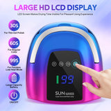 48 LEDs ,200W UV Nail Lamp , LCD Screen, Rechargeable – Cures All Gel Nails,