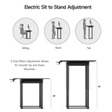 Electric Lifting Table, Square Standing Computer Desk Stand Up Desk With 4 Legs